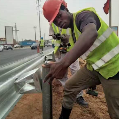 Angola highway guardrail installation