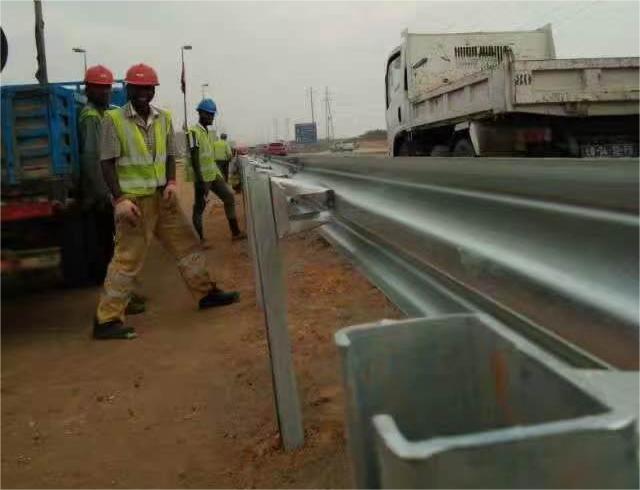 Angola highway guardrail installation